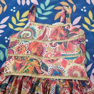 Vibrant Paisley Print Lehenga Choli with Dupatta