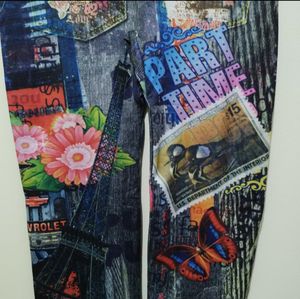 ColorFuel multicolour floral printed legging jegging