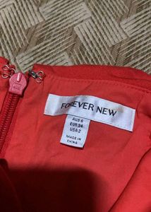 Red Dress with Lace-up Detail