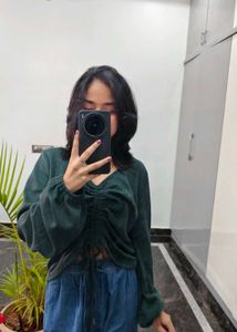 Green Ruched Top