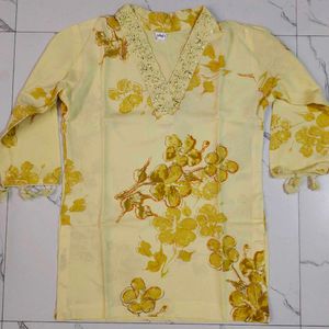 Elegant Yellow Floral Kurta