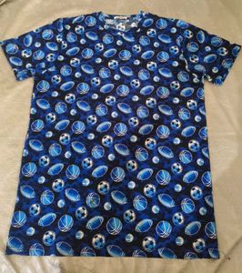 Blue Sports Ball Print T-Shirt 👕👕