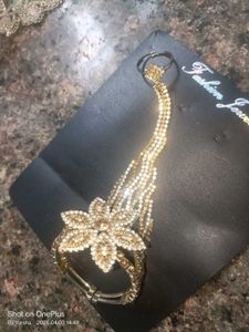 Exquisite Rhinestone Flower Ring Bracelet