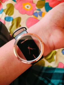 Joker And Witch Black Leather Belt Women's Watch