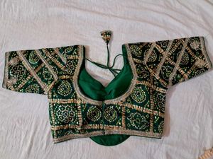 Designer Green Embroidered Blouse