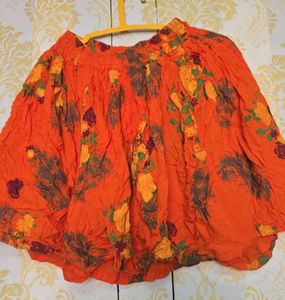 Boho Floral Print combo skirt