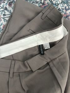 H&amp;M Stylish Taupe Pleated Trousers