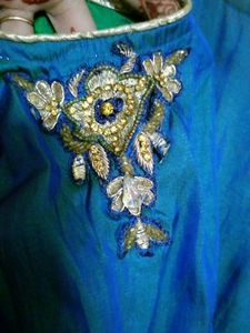Peacock Blue Colour Ethnic Girls Gown