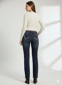 Embellished Dark Wash Denim Jeans