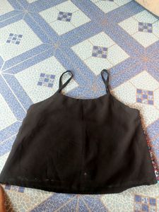 Pary Wear Top For Girls In Black Colour