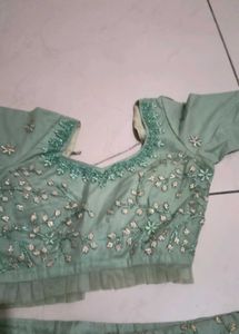Embellished Mint Green Lehenga Choli Set