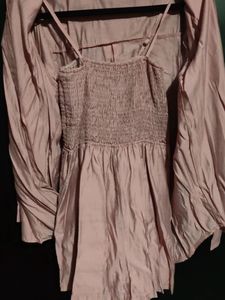 Pink Playsuit And Shirt Set