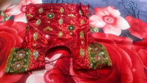 Red Embellished fish cut state lehanga