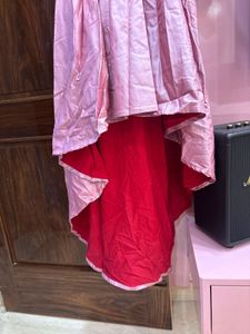Stunning Pink Hi-Low Dress with Bell Sleeves