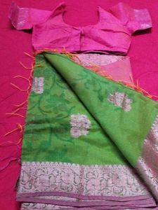 Beautiful Pink &amp; Green Saree