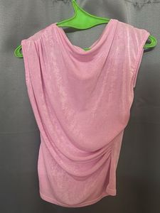 Sparkly Pink Ruched Sleeveless Top