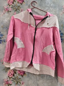 Pink & Polka Dot Hoodie Jacket