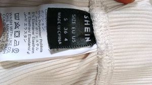 Shein Premium Cream Ribbed Free size Women Pant