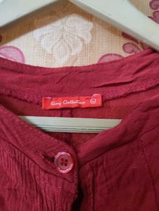 Chic Maroon Crinkle Top