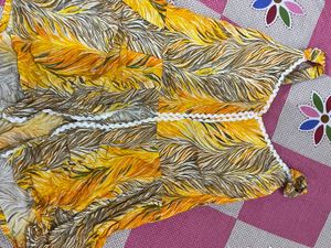 Boho Yellow Feather Print Kurta