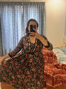 Floral Print Ethnic Gown