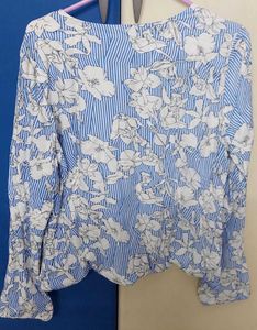 White and blue zippered crop jacket,Anita Dongre