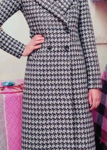 Houndstooth Patterned Coat