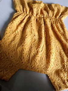 Mustard Lace Peplum Top