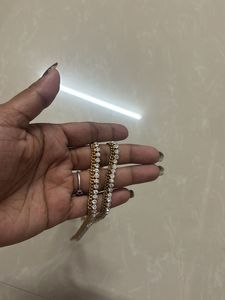 Elegant Anklets with Crystal and Gold Tones