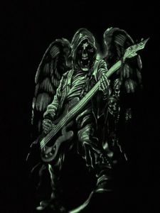 Grim Reaper Bass Guitar T-Shirt (Glo-in-the-dark)