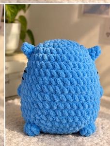 Handmade Crocheted Blue Kawaii Animal Plush
