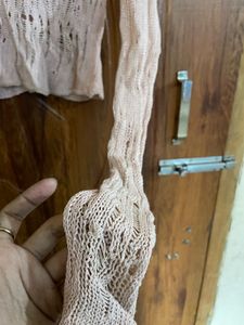 Sheer Knit Long Sleeve Top