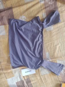 Purple Square Neck Crop Top (size XL)