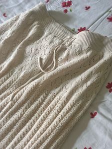 Cream Knit Maxi Skirt