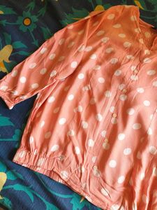 Cute Polka Dot Button-Up Blouse