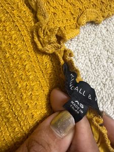 Mustard Yellow Cropped Top with Ruffles