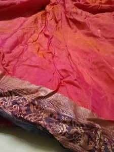 Beautiful Pink Saree with Golden Border