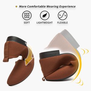 Comfortable Brown Knit Flats