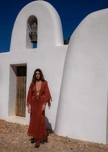 Bohemian Maxi Dress with Fringe