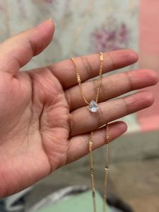 Dainty Teardrop Crystal Necklace gold plated