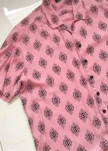 Pink Printed Short Sleeve Shirt