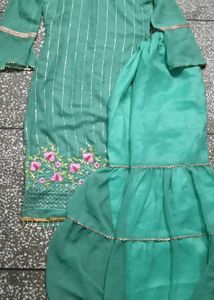 Beautiful Teal Kurta Set with Dupatta💚😉