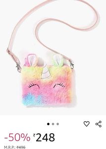 Pastel Unicorn Plush Crossbody Bag