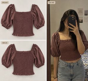 Smocked Puff Sleeve Top
