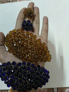 Blue And Yellow Bracelet An Ring