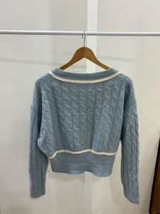 Light Blue Cable Knit cardigan