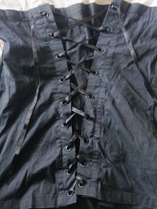 Y2k gothic White &amp; Black Corset Top