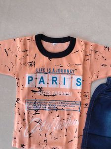 Boys Fashionable T-Shirt &amp; Shorts Set