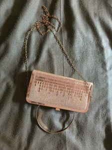 Sparkling Rose Gold Clutch Bag
