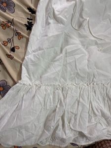 White Boho Eyelet Lace Tunic Top